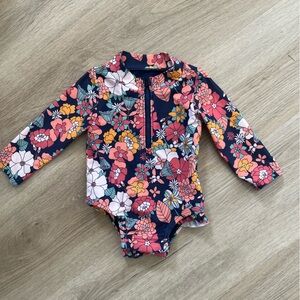 Floral Long Sleeve Swimsuit